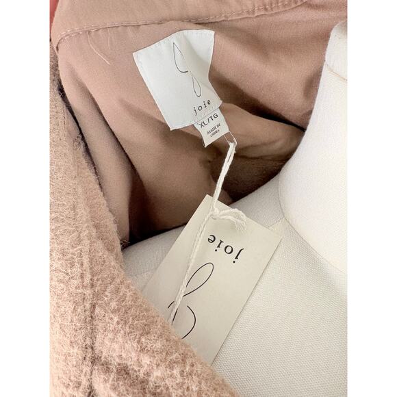 NWT Joie Teddy Jacket Womens XL Camel Tan Cropped Moto Shacket - Picture 8 of 8